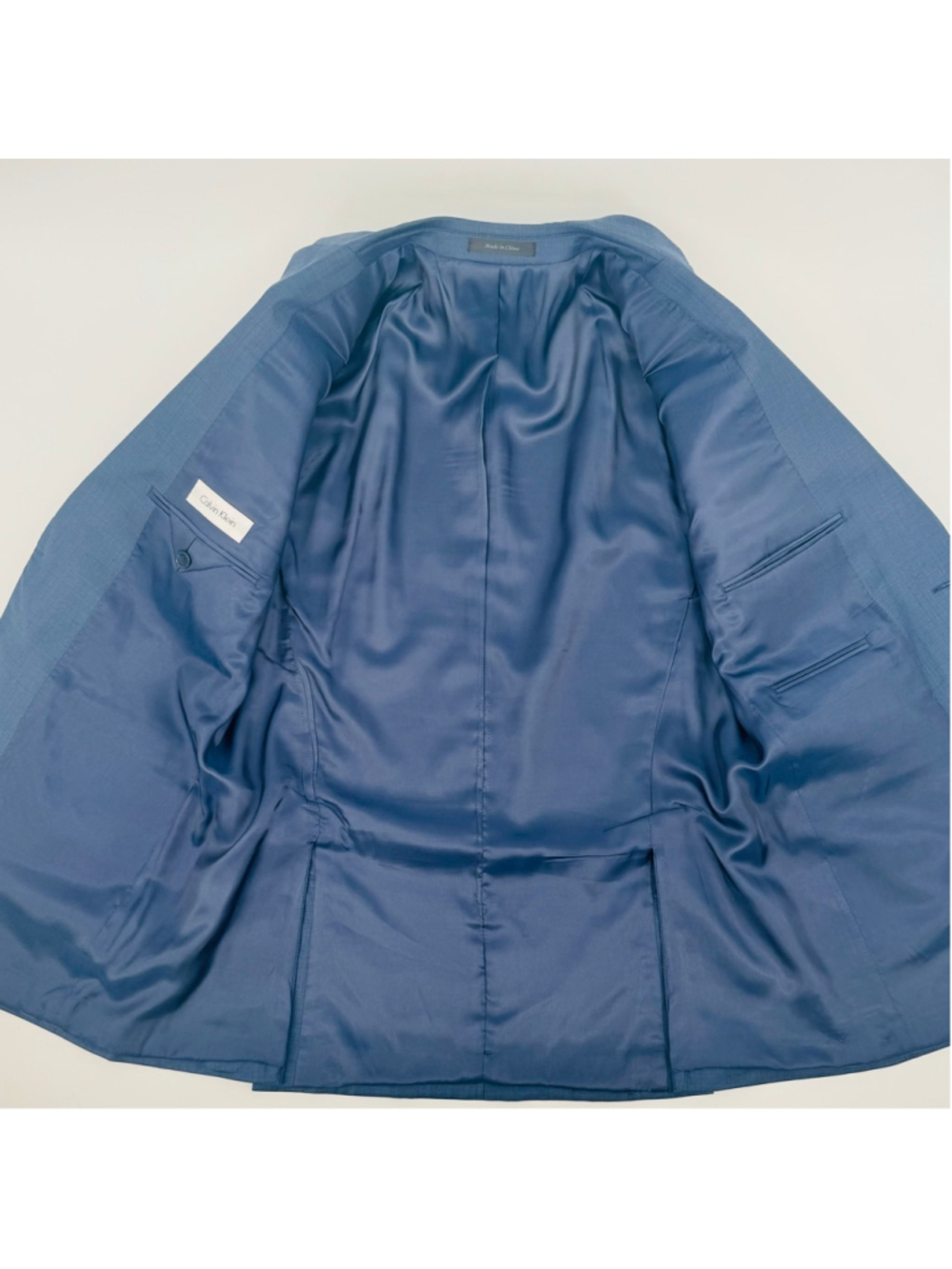 Men's Calvin Klein Slim Fit Blue Suit Standard 40R Jacket 36x30 Pants - Picture 5 of 8